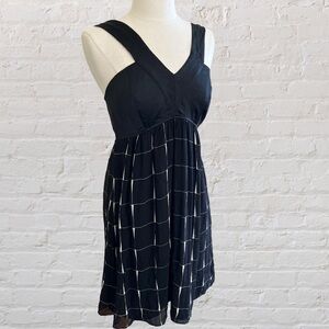 Express black and white silk dress